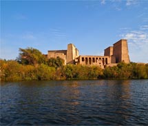 Philae temple was moved to higher ground, to an island on lake Nasser, when Aswan dam was built. // (c) 2012 Pride Travel / S. Nathan DePetris